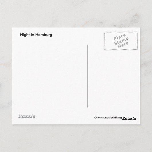 Nacht in Hamburg Briefkaart (Achterkant)