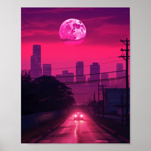 Nacht in Houston Texas USA Poster (Voorkant)
