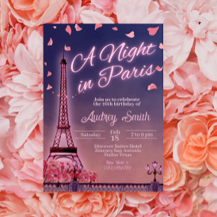 Nacht in Parijs - Birthday Kaart