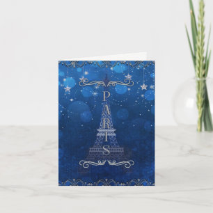 Nacht in Parijs Onder de Blauwe Sterren Dank je we Bedankkaart