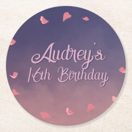 Nacht in Parijs Verjaardag Ronde Kartonnen Onderzetter