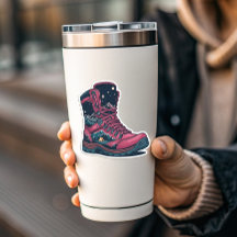 Nacht Kamperen Roze Wandelstiefel Sticker | Uitges