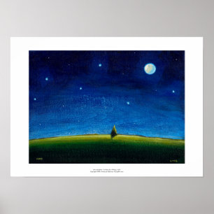 Nacht landschapskunst De sterren roepen, Colin Poster