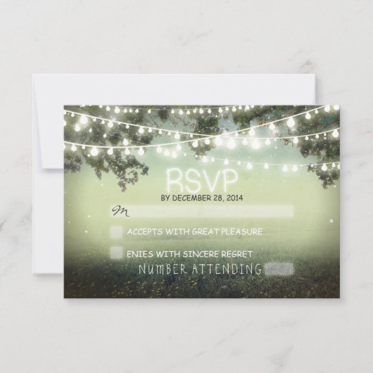 Nacht Lantaarns romantische bruiloft RSVP Kaartje (Voorkant)