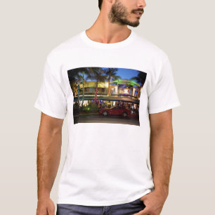 Nacht leven op Ocean Drive, South Beach, Miami T-shirt