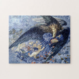 Nacht met haar Train of Stars (Angel met Cherubs) Legpuzzel