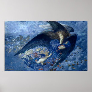 Nacht met haar Train of Stars (Angel met Cherubs) Poster