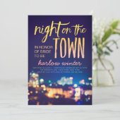 Nacht op de Bachelorette-partij in de stad Kaart (Staand voorkant)