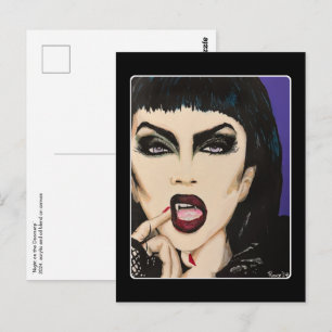 ‘Nacht op de Dorpel’ Schilderij op een  Briefkaart