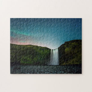 Nacht op Skógafoss Legpuzzel