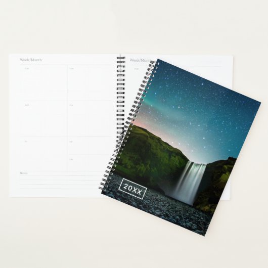 Nacht op Skógafoss Planner (Display)