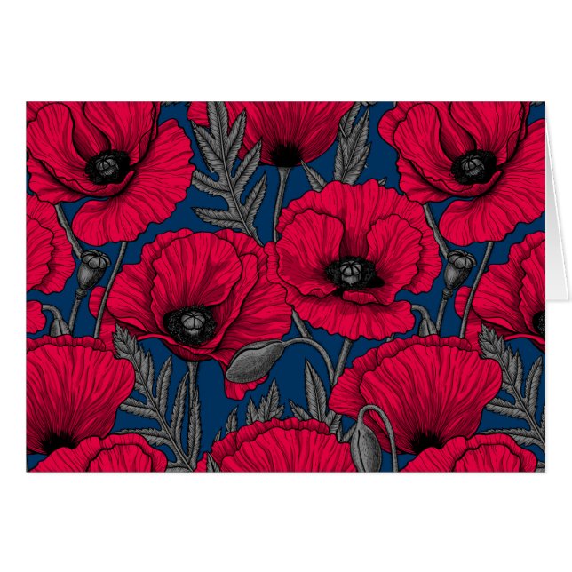 Nacht papavertuin (Voorkant Horizontaal)