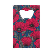 Nacht papavertuin kredietkaart flessenopener (Voorkant)