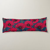 Nacht papavertuin lichaamskussen (Achterkant)