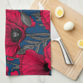 Nacht papavertuin theedoek (Quarter Fold)