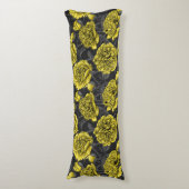 Nacht pony-tuin in geel en grijs lichaamskussen (Voorkant Verticaal)