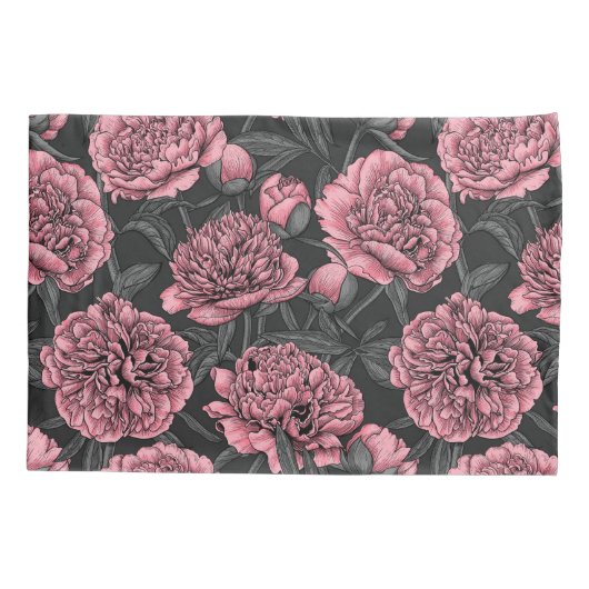 Nacht pony-tuin in roze en grijs kussensloop (Achterkant)