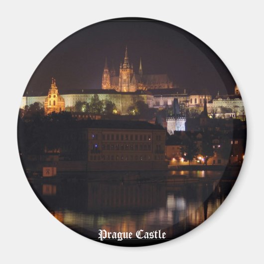 Nacht Praag Kasteel Magneet (Voorkant)