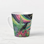 Nacht Regenboog Kraai Latte Mok (Linkerhoek)