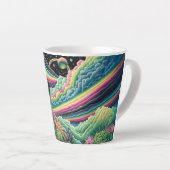 Nacht Regenboog Kraai Latte Mok (Rechterhoek)