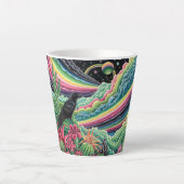 Nacht Regenboog Kraai Latte Mok (Voorkant)