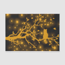 Nacht Stargazing Kat op een Boomtak