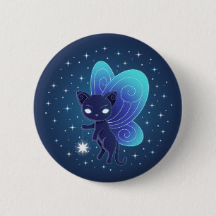 Nacht Ster Fee Pixie Kat Ronde Button 5,7 Cm
