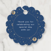 Nacht Ster Hemels Mysterieus Blauw Dank Je Bedankjes Labels (Achterkant)