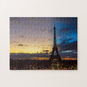 Nacht tot dag over Eiffeltoren uit Trocadero Legpuzzel