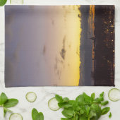 Nacht tot dag over Eiffeltoren uit Trocadero Theedoek (Gevouwen)