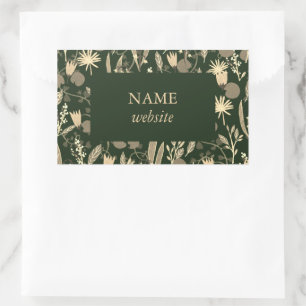 Nacht Tuin Botanische Bloemplanten Moderne Chic Rechthoekige Sticker