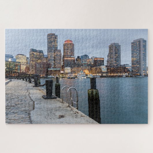 Nacht Uitzicht Boston Legpuzzel (Horizontaal)