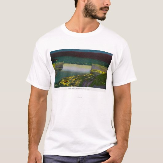 Nacht Uitzicht, Grand Coulee Dam T-shirt (Voorkant)