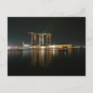 Nacht uitzicht Singapore Briefkaart