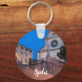 Nacht uitzicht trappen en kerk in Split, Kroatië Sleutelhanger (Achterkant)