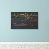 Nacht Uitzicht van het metropolitane gebied van de Canvas Afdruk (Insitu (Houten vloer))