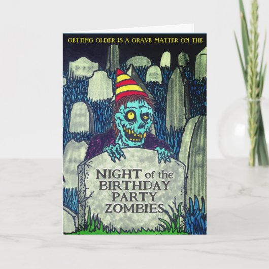 Nacht van de Birthday Party Zombies Kaart (Voorkant)