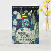 Nacht van de Birthday Party Zombies Kaart (Gele Bloem)