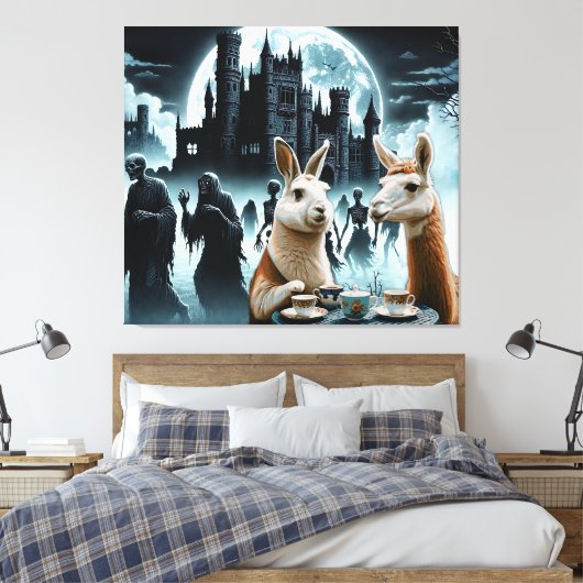 Nacht van de dode thee canvas afdruk (Insitu (Slaapkamer))