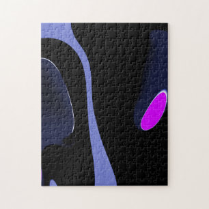 Nacht van de komeet: Abstract blauw, Paarse & zwar Legpuzzel