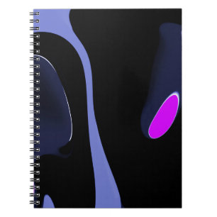 Nacht van de komeet: Abstract blauw, Paarse & zwar Notitieboek