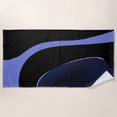 Nacht van de komeet: Abstract blauw, Paarse & zwar Strandlaken (Voorkant)