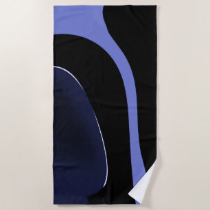 Nacht van de komeet: Abstract blauw, Paarse & zwar Strandlaken
