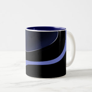 Nacht van de komeet: Abstract blauw, Paarse & zwar Tweekleurige Koffiemok