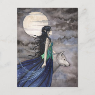 Nacht van de Wolf Fantasy Kunst Briefkaart