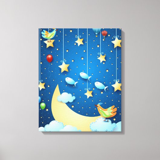 Nacht van grote long canvas afdruk (Voorkant)