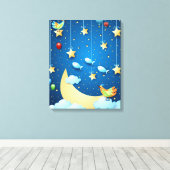 Nacht van grote long canvas afdruk (Insitu (Houten vloer))