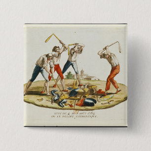 Nacht van het patriottische Delirium Vierkante Button 5,1 Cm