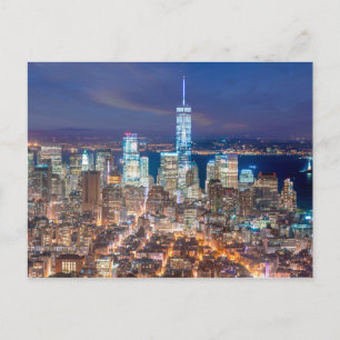 Nacht van Manhattan Briefkaart