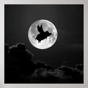 nacht vliegend varken - 20 x 24 inch poster